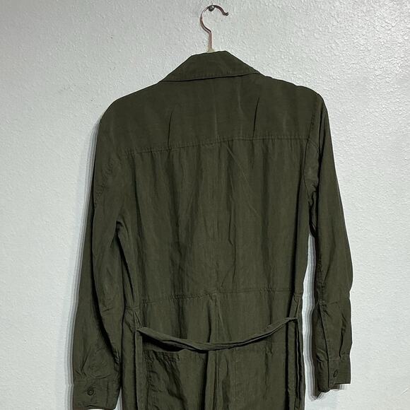 Gap Olive Green Long Sleep Zipper Jumpsuit Sz 10 - Picture 7 of 11